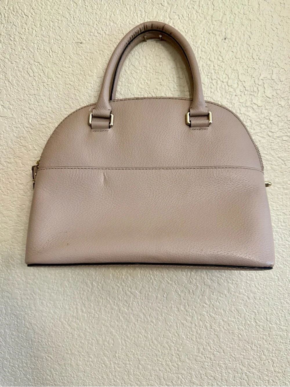 Kate Spade Pebbled Dome Satchel in Dusty Pink